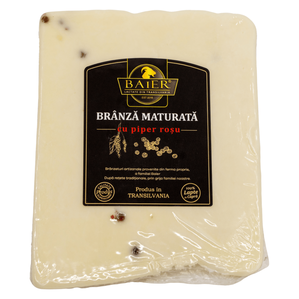 Brânză de capră maturată cu piper roșu Baier Lactate, 250g - imagine 2
