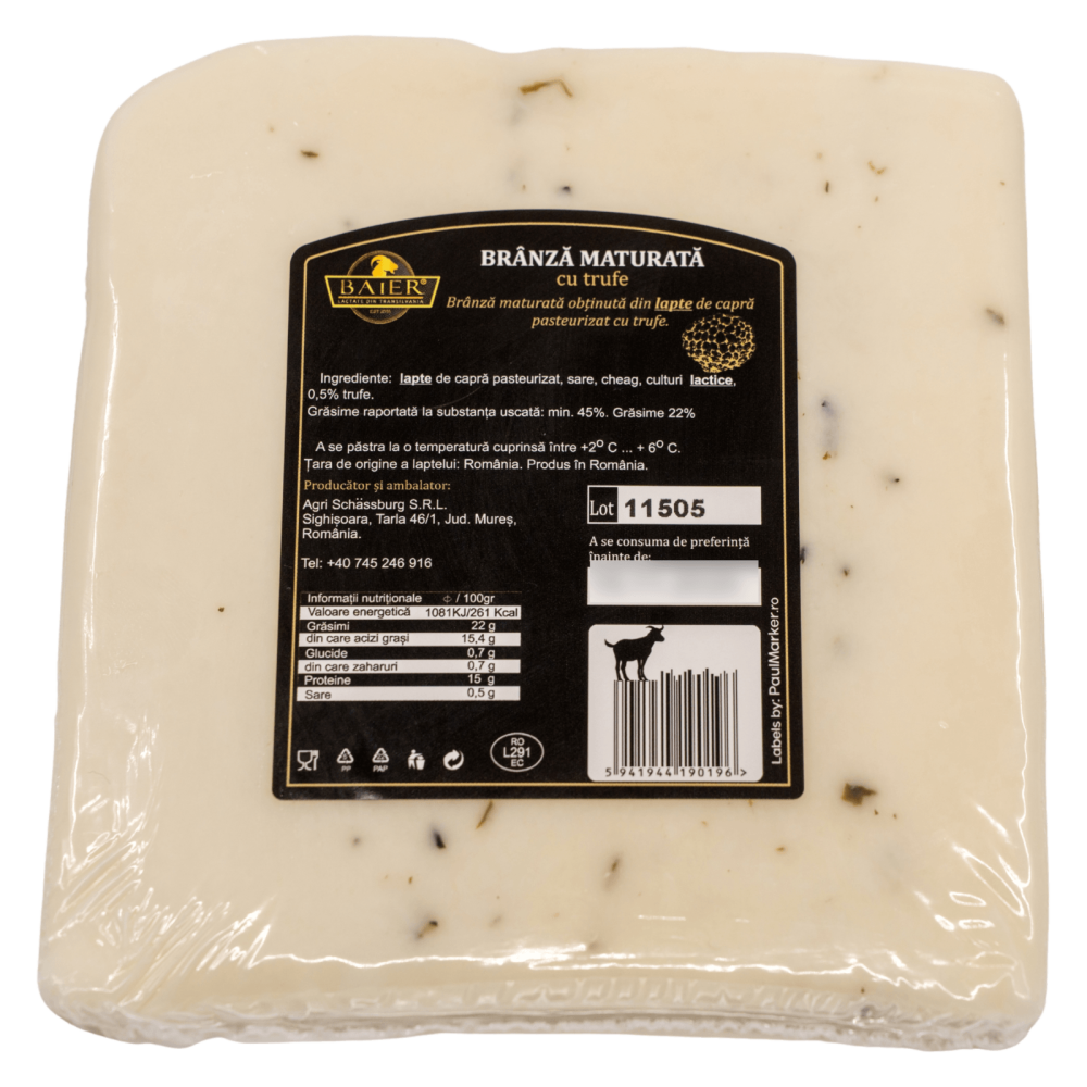 Brânză de capră maturată cu trufe Baier Lactate, 250g - imagine 3